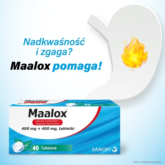 Maalox 40 tabletek do ssania i żucia