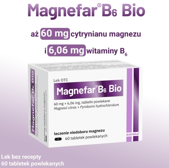 Magnefar B6 Bio 60 tabletek