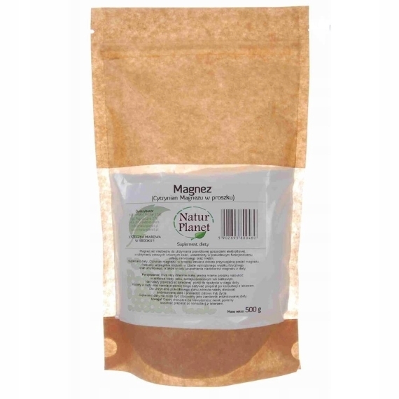Magnez Cytrynian Magnezu w proszku NaturPlanet 500g