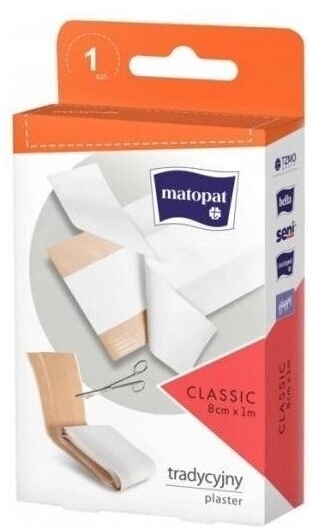 Matopat Classic Plaster Do Cięcia z Opatrunkiem 8 cm x 1 m