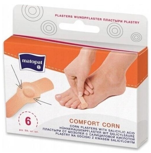 Matopat Comfort Corn Plastry na odciski z kwasem salicylowym 6 szt