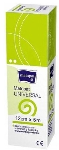 Matopat Universal Bandaż Elastyczny 5m x 12cm z Zapinką