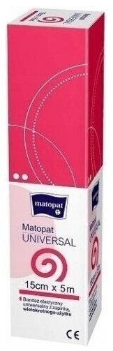 Matopat Universal Bandaż Elastyczny 5m x 15cm z Zapinką