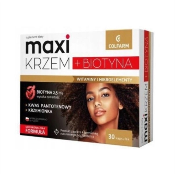 Maxi Krzem + Biotyna 30 kapsułek