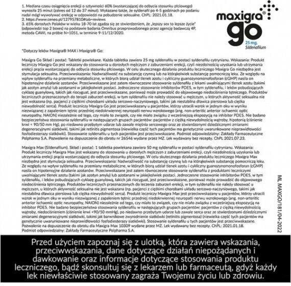 Maxigra Go 0,025 g 4 tabletki powlekane