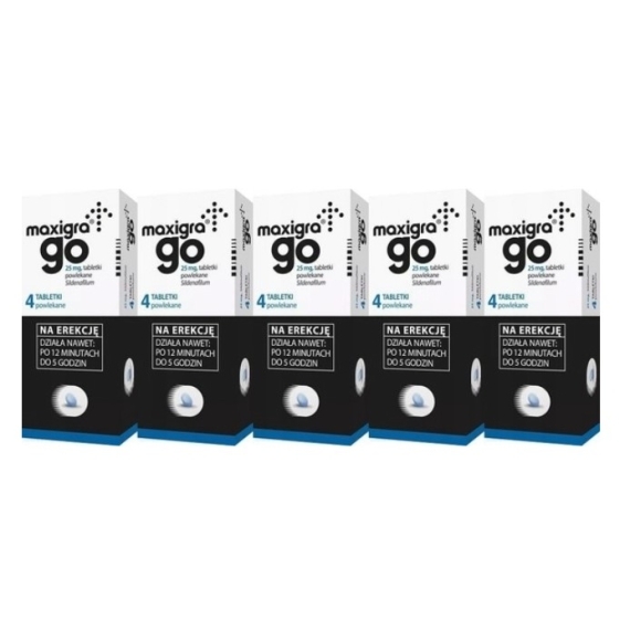 Maxigra Go 0,025 g 4 tabletki powlekane Wielopak x5