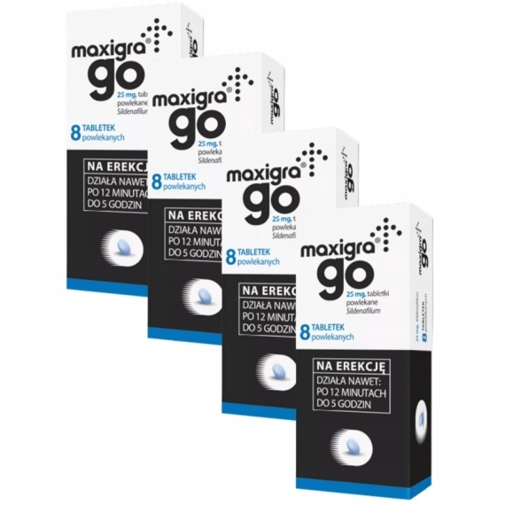 Maxigra Go 0,025 g 8 tabletek powlekanych Wielopak x4