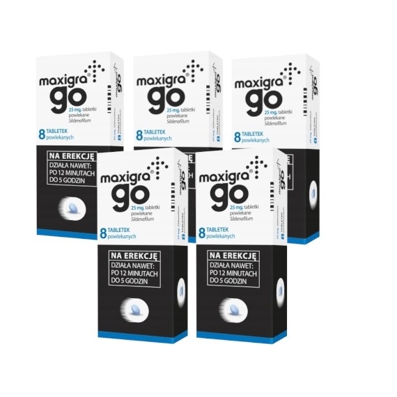 Maxigra Go 0,025 g 8 tabletek powlekanych Wielopak x5