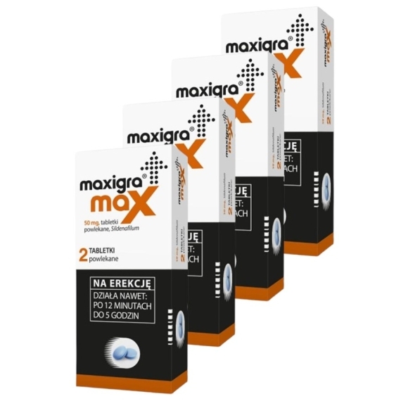 Maxigra Max 50 mg 2 tabletki Wielopak x4
