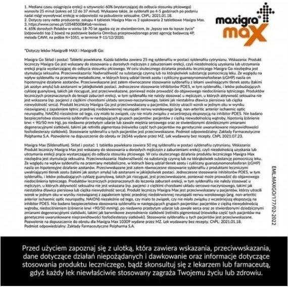 Maxigra Max 50 mg 4 tabletki