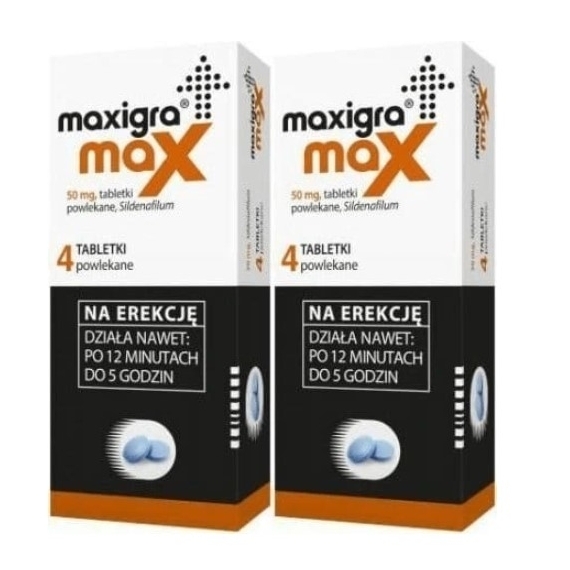 Maxigra Max 50 mg 4 tabletki Wielopak x2