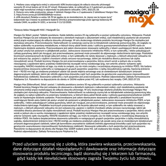 Maxigra Max 50 mg 4 tabletki Wielopak x3