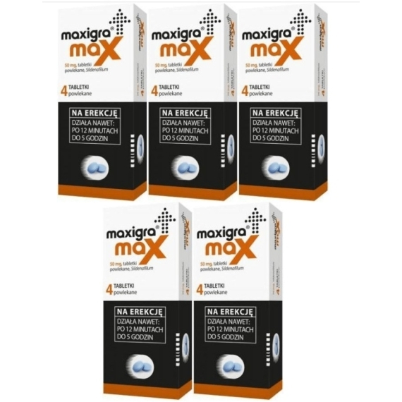 Maxigra Max 50 mg 4 tabletki Wielopak x5