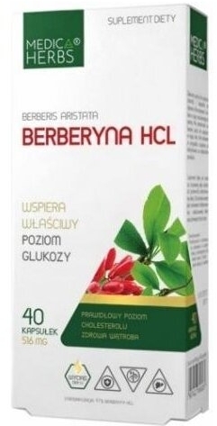 Medica Herbs Berberyna HCL 40 kapsułek