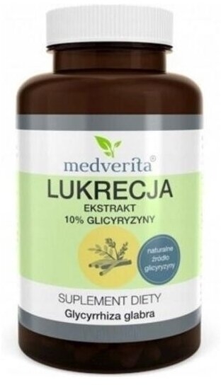 Medverita Lukrecja ekstrakt 10% gliceryzyny 180 kapsułek