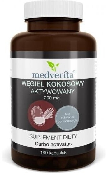 Medverita Węgiel kokosowy aktywny 200 mg 180 kapsułek