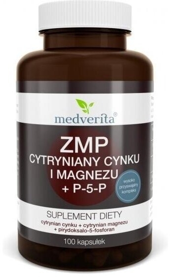 Medverita ZMP cytryniany cynku i magnezu + P-5-P 100 kapsułek