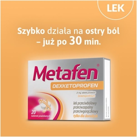 Metafen Dexketoprofen 20 tabletek powlekanych