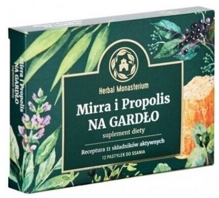 Mirra i Propolis na Gardło 12 pastylek