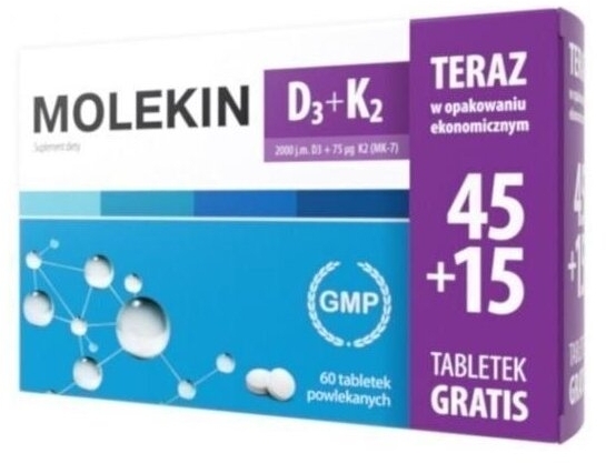 Molekin D3 + K2 45 + 15 tabletek