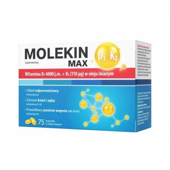 Molekin D3 + K2 Max w oleju lnianym 75 kapsułek
