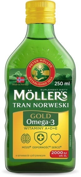 Mollers Gold Tran Norweski płyn o smaku cytrynowym 250 ml