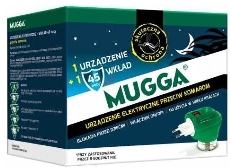 Mugga urządzenie elektryczne przeciw komarom + wkład 45 nocy 35 ml