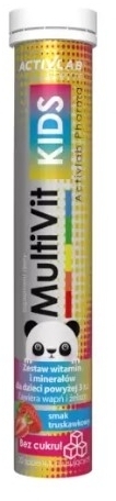 MultiVit Kids Activlab smak truskawkowy 20 tabletek musujących