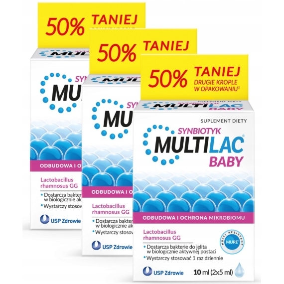 Multilac Baby Synbiotyk krople 10 ml (2 x 5 ml) Wielopak x3