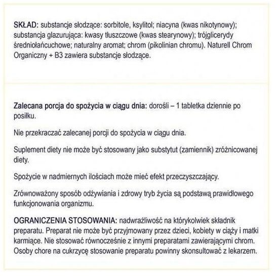 NATURELL Chrom Organiczny +B3 60 tabletek