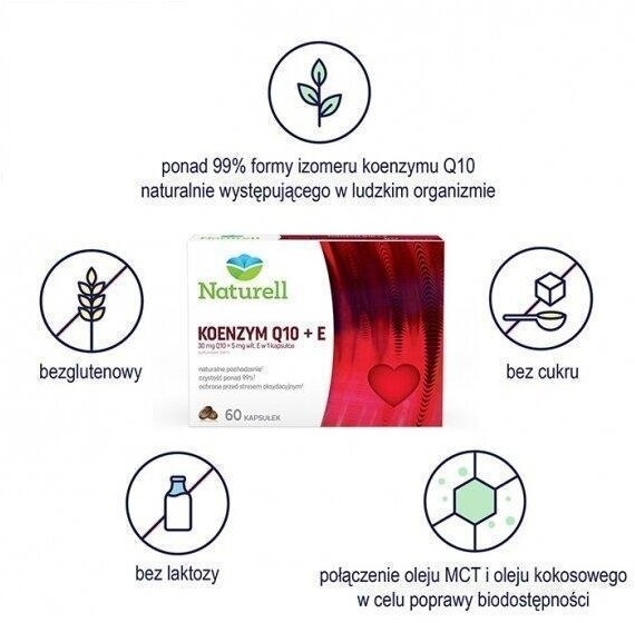 NATURELL Koenzym Q-10+E 60 kapsułek