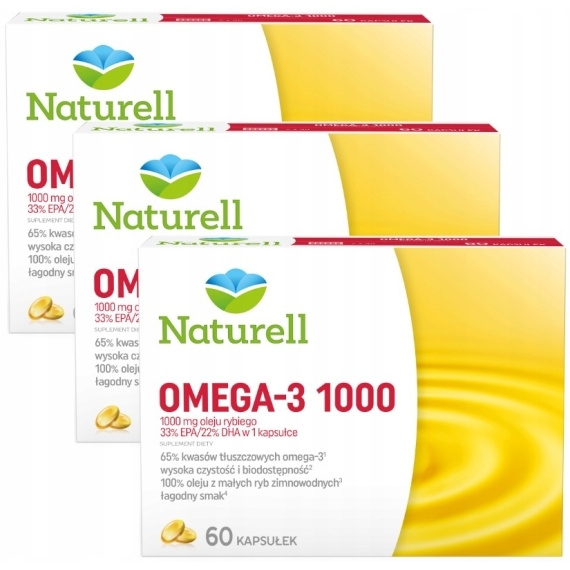 NATURELL Omega-3 1000 60 kapsułek Wielopak x3