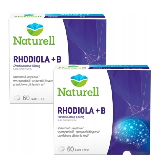 NATURELL Rhodiola + B 60 tabletek Wielopak x2