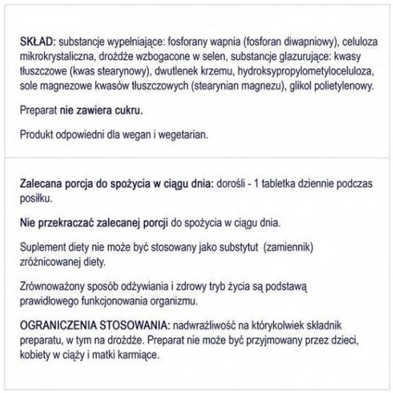 NATURELL Selen Organiczny 200 60 tabletek