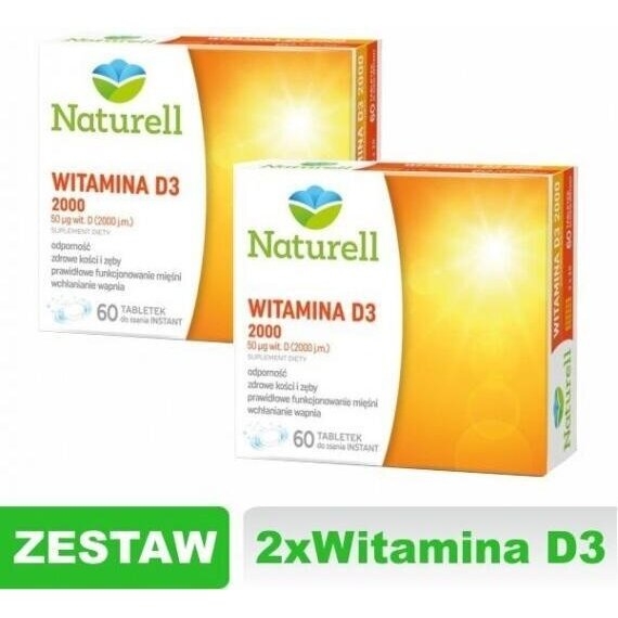 NATURELL Witamina D3 2000 60 tabletek Zestaw: 2x60 tabletek