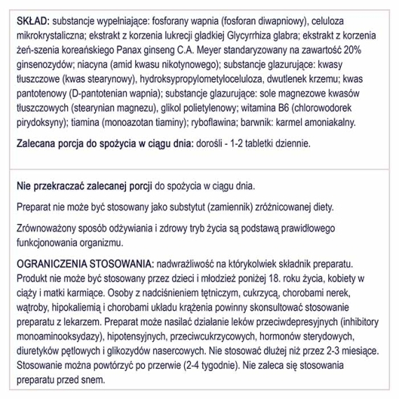 NATURELL Żeń-szeń Forte 60 tabletek