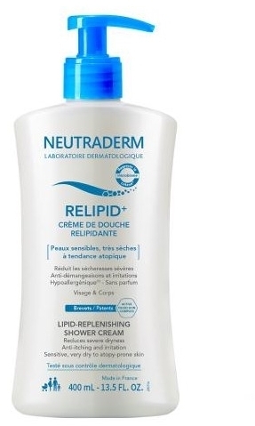 NEUTRADERM RELIPID+ Krem do mycia pod prysznic odbudowujący warstwę lipidową do twarzy i ciała 400 ml