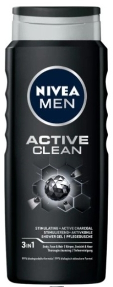 NIVEA MEN ACTIVE CLEAN 3w1 Żel pod prysznic 500 ml