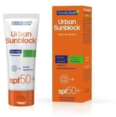 NOVACLEAR URBAN SUNBLOCK SPF50 Krem ochronny skóra tłusta 40 ml