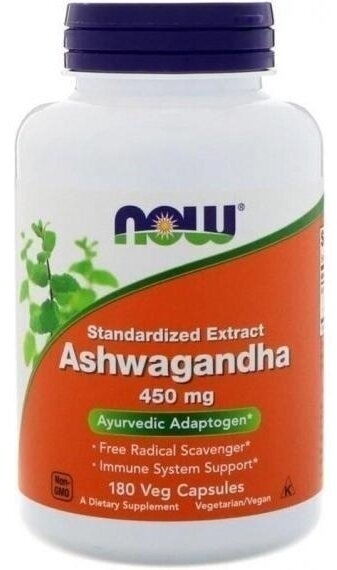 NOW FOODS Ashwagandha 450 mg 180 kapsułek