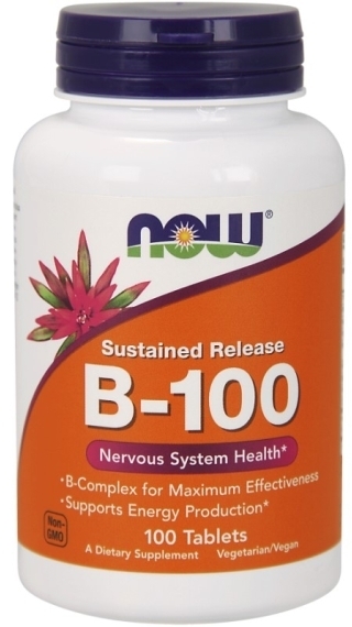 NOW FOODS B-100 Kompleks Witamin B o przedłużonym uwalnianiu 100 tabletek