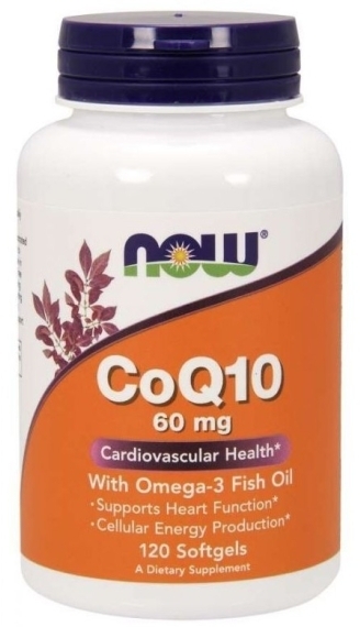 NOW FOODS Koenzym Q10 60 mg + Omega-3 120 kapsułek