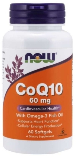 NOW FOODS Koenzym Q10 60 mg + Omega 3 60 kapsułek