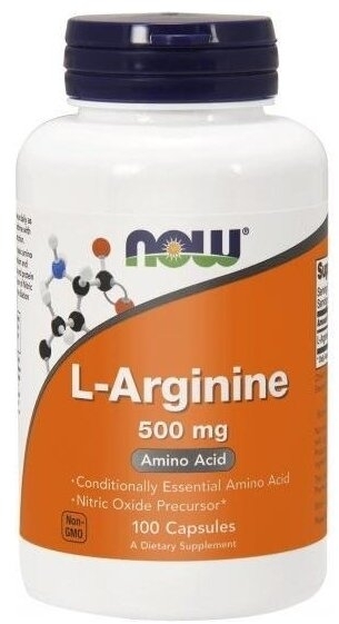 NOW FOODS L-Arginina 500 mg 100 kapsułek