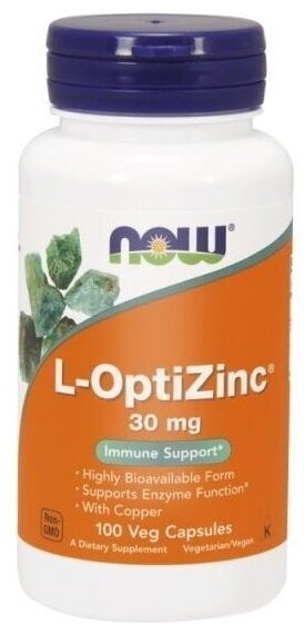 NOW FOODS L-OptiZinc 30 mg 100 kapsułek