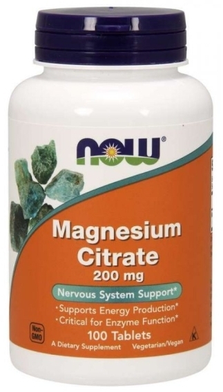 NOW FOODS Magnesium citrate 200 mg 100 tabletek