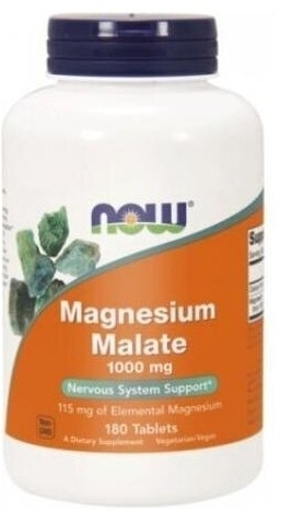 NOW FOODS Magnesium malate (jabłczan magnezu) 180 tabletek