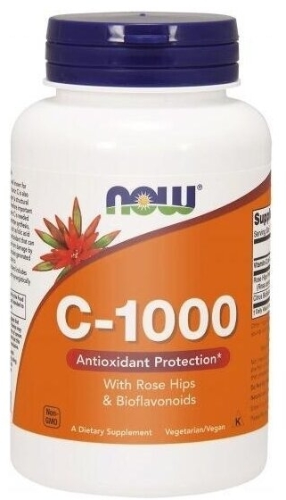 NOW FOODS Witamina C-1000 + dzika róża + bioflawonoidy 250 tabletek
