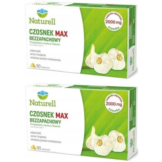 Naturell Czosnek Max bezzapachowy 90 kapsułek Wielopak x2