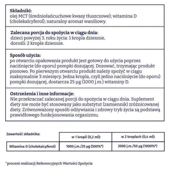 Naturell Witamina D3 z alg krople dla dzieci 15 ml